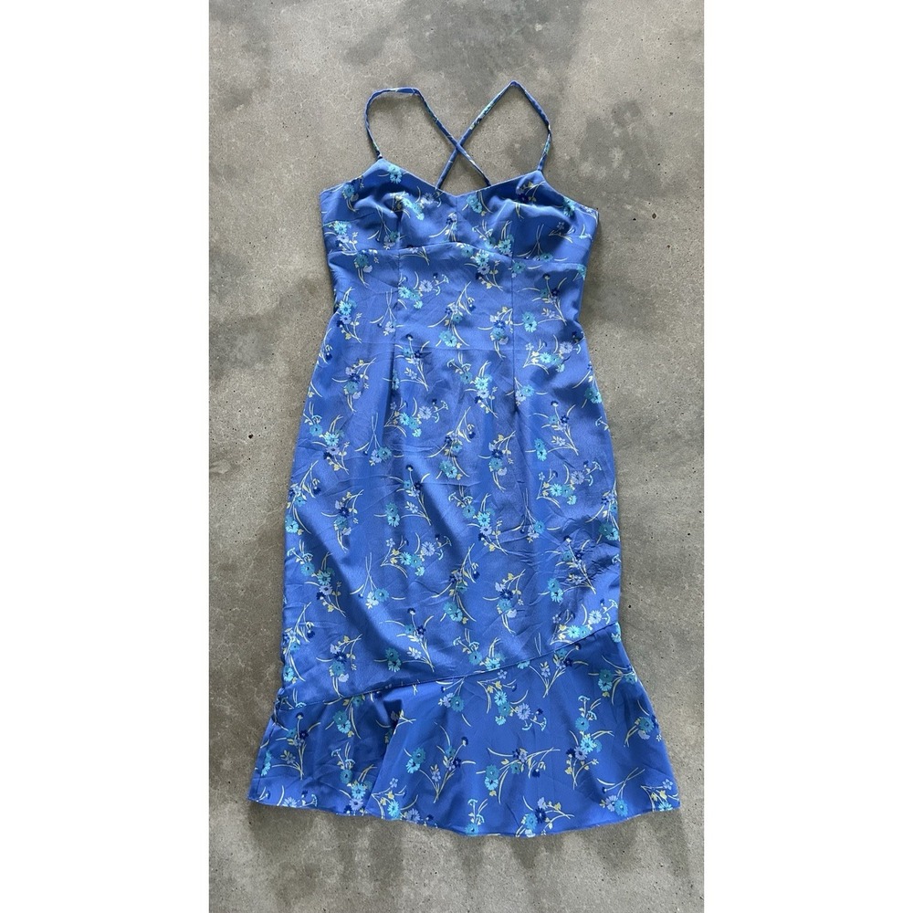 Express Vintage Dress Size 5/6 Blue Floral